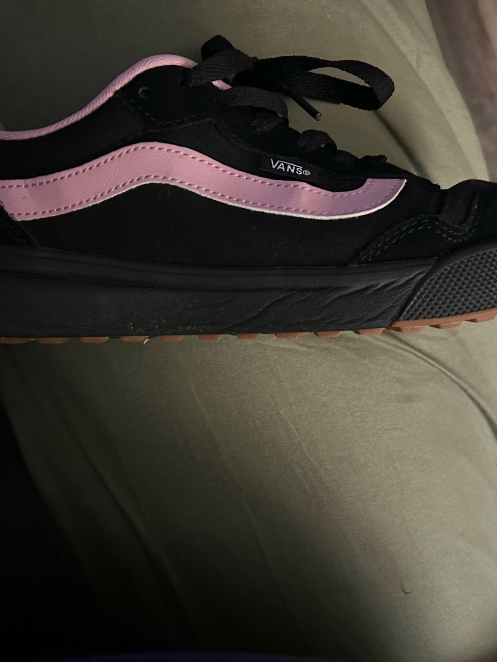 Vans Black and Light Pink Women's Low-Top Sneakers - Picture 2 of 2